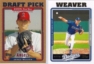 Jered Weaver, Angels (left) and Jeff Weaver, Dodgers (right)