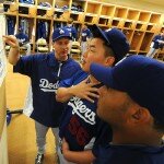 LOS ANGELES DODGERS PITCHERS AND CATCHERS WORKOUT AT CAMELBACK