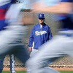 LOS ANGELES DODGERS PITCHERS AND CATCHERS WORKOUT AT CAMELBACK