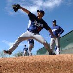 LOS ANGELES DODGERS WORKOUT AT CAMELBACK